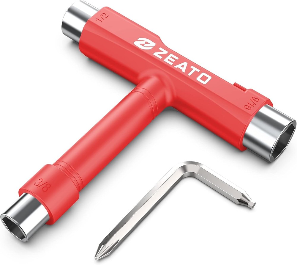 Skateboard Assembly & Maintenance All Purpose T Tool w/ Multi-Socket Fittings