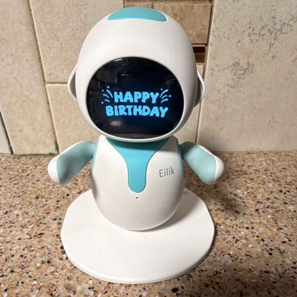 Energize Lab Eilik Interactive Robot Toy White Blue USB Rechargeable
