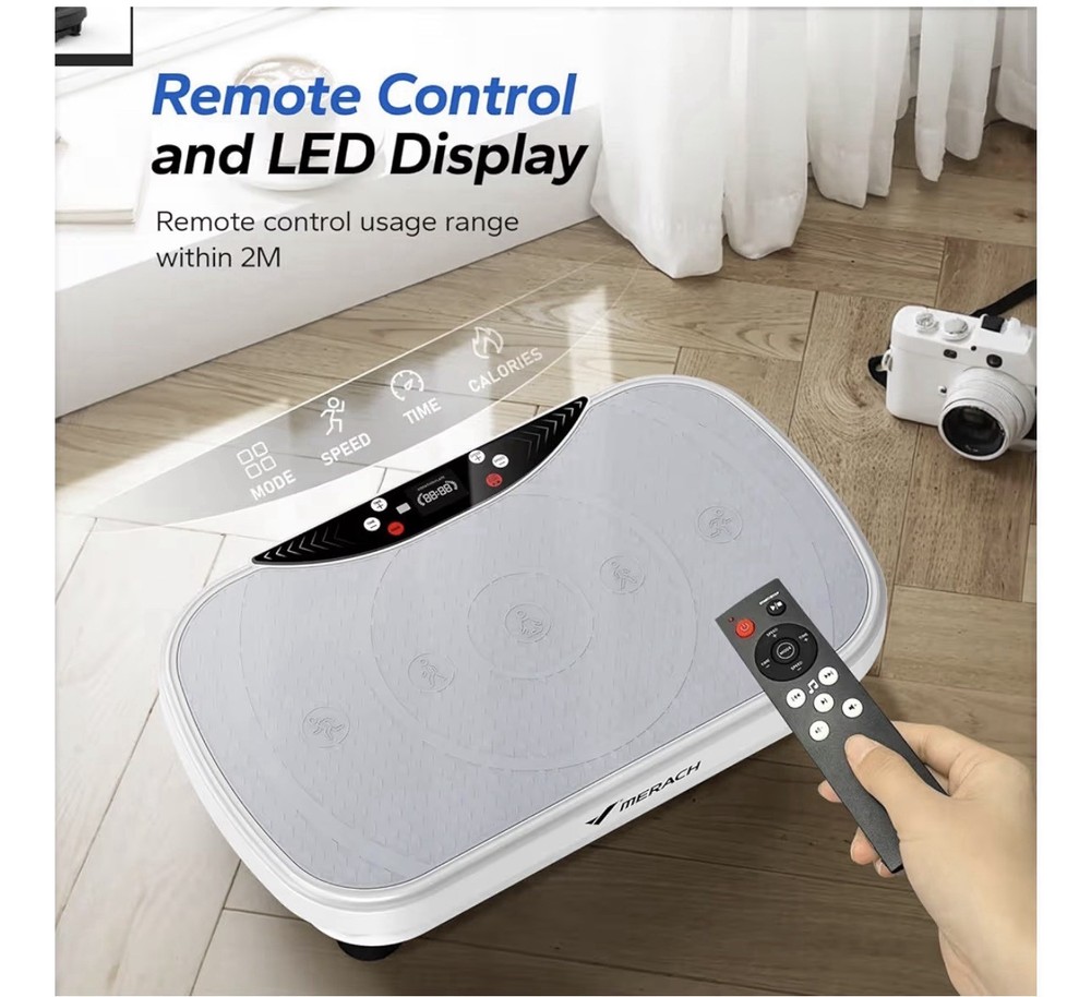 MERACH Vibration Plate Exercise Machine with LED Display and Bluetooth