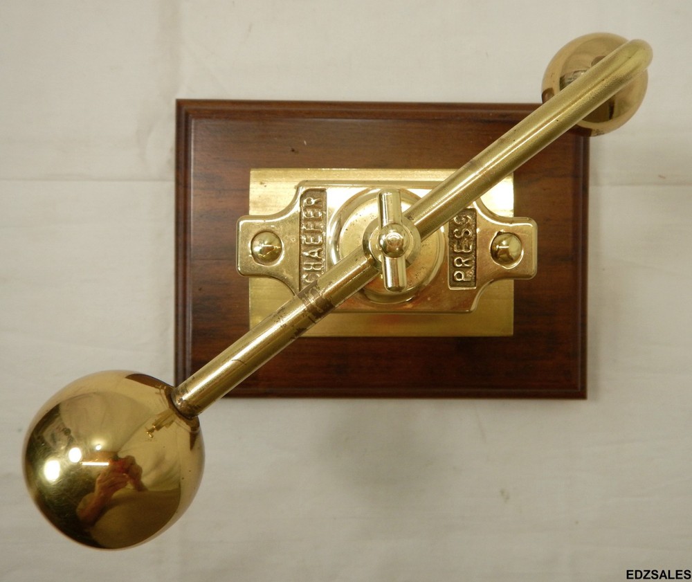 Vintage Schaefer Mechanical Brass Press