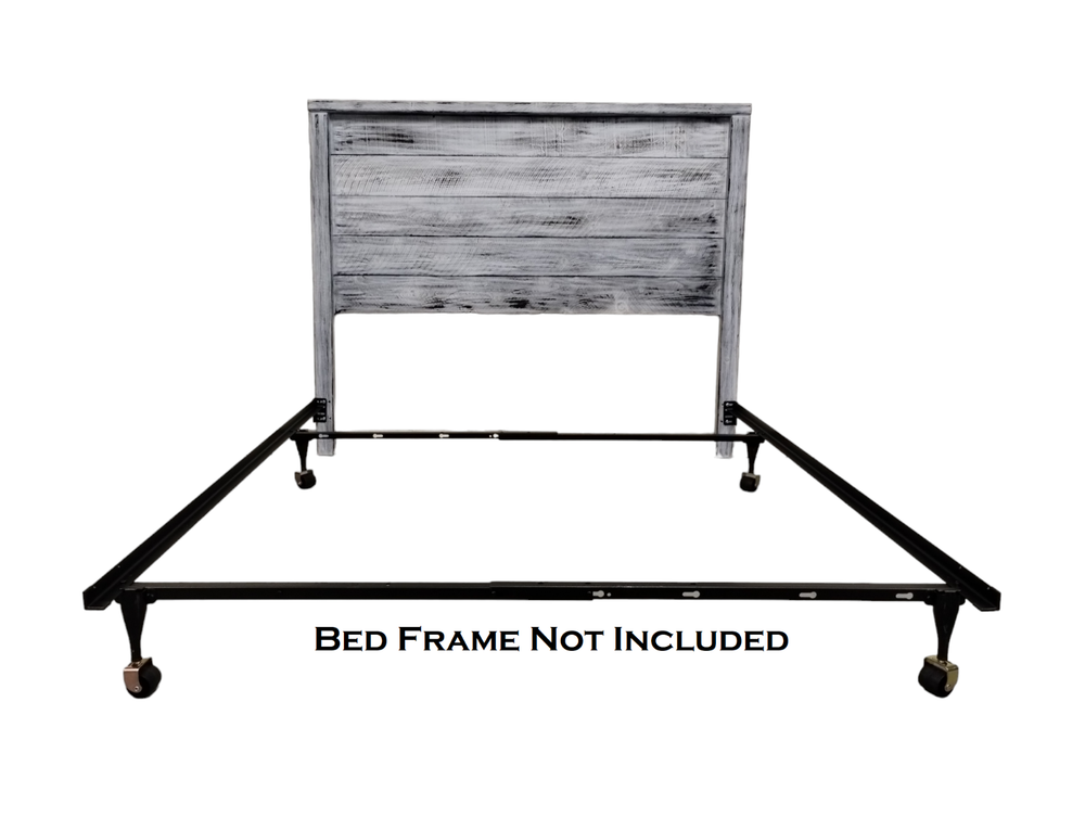 Queen Whitewash Distressed Handcrafted Solid Wood Headboard Made In US HBQWH
