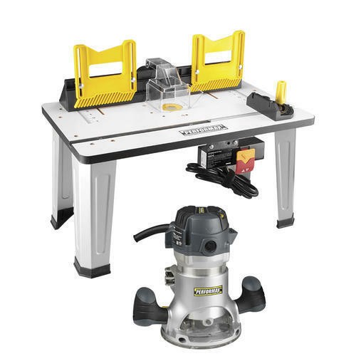 2 HP Variable Speed Fixed Base Router Kit with Table 11 AMP 25,000 RPM LED Light