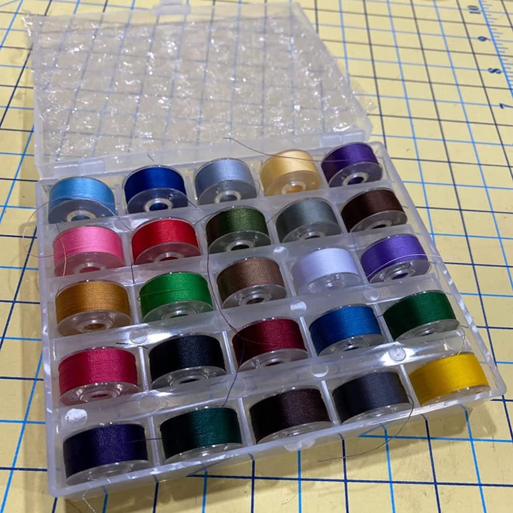 Transparent Bobbin Box Machine Bobbins Organizer Plastic Case with 50 Slots