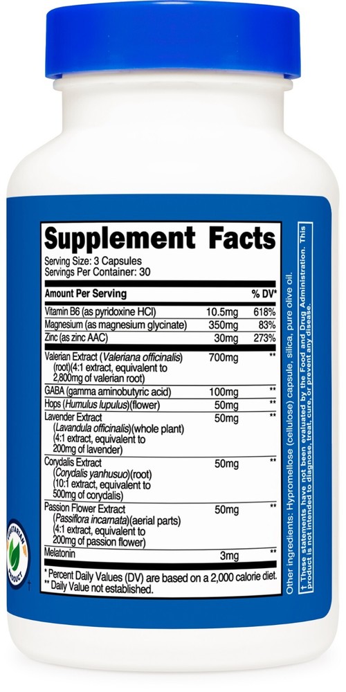 Nutricost Sleep Aid Complex 1330mg Serving (90 Capsules)