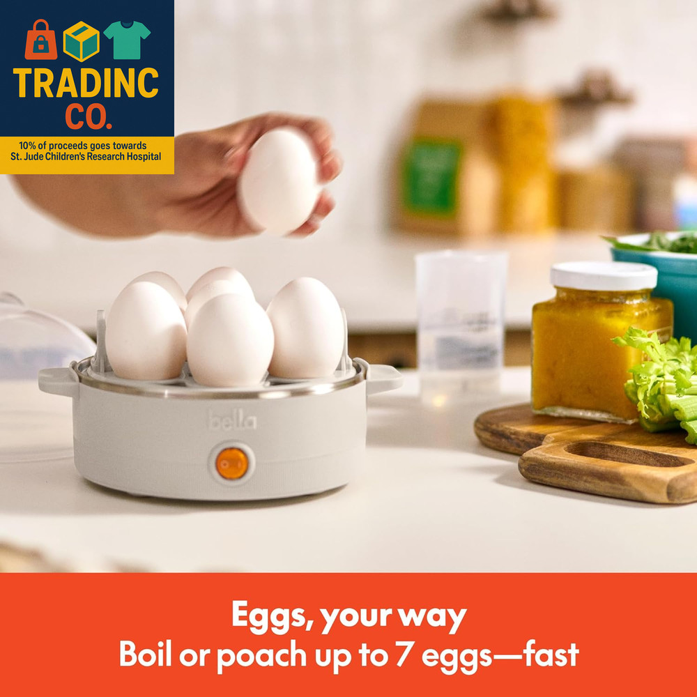 Electric Egg Cooker, 7 Eggs Capacity Tray, Single Stack, for Poached, Scrambled,