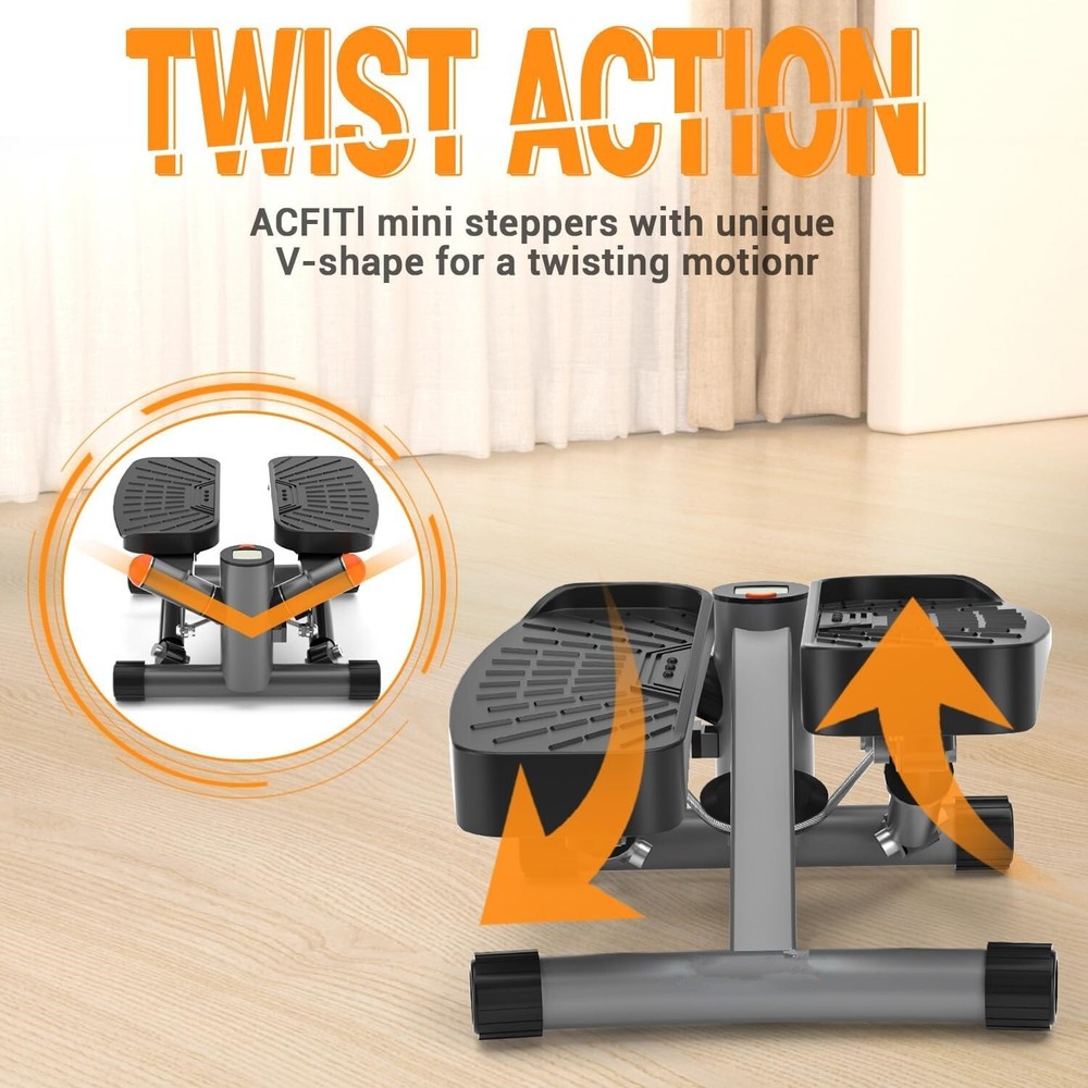 Steppers for Exercise at Home,Adjustable Height Mini Stepper (Grey)