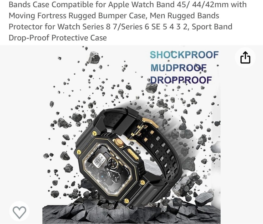 Protective Case With Band For Apple Smartwatch 44mm Black/Gold