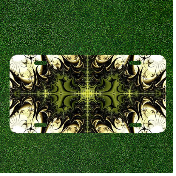 Creative Personalized Car License Plate With Abstract Fractal Pattern Artwork