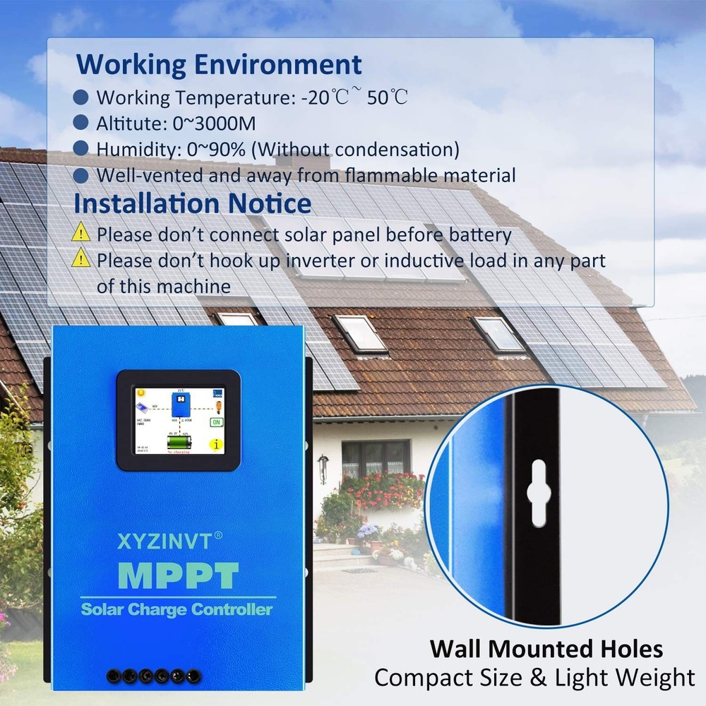 MPPT Solar Charge Controller 60A 170V Input Volt PV Solar Panel Controller