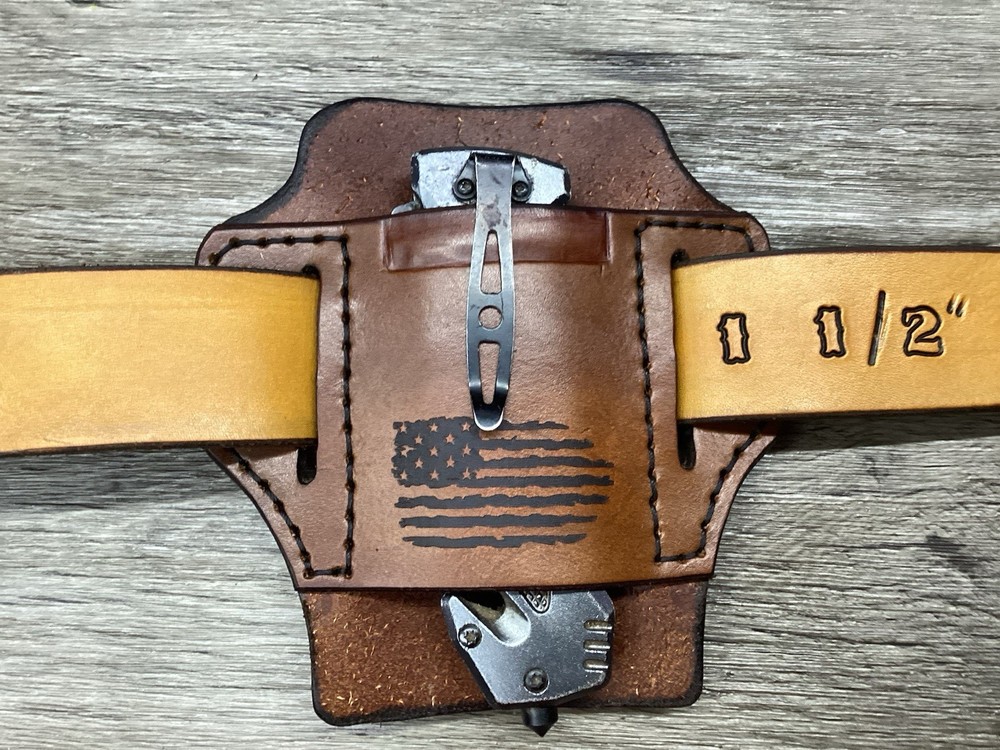 Leather Folding Clip Knife Sheath  (Sheath Only)