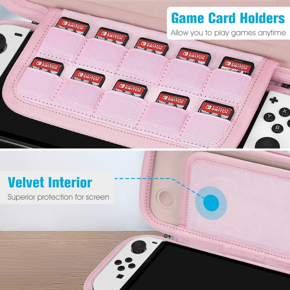 Slim Carrying Case for Nintendo Switch OLED Model 2021/Switch 2017 Storage Bag