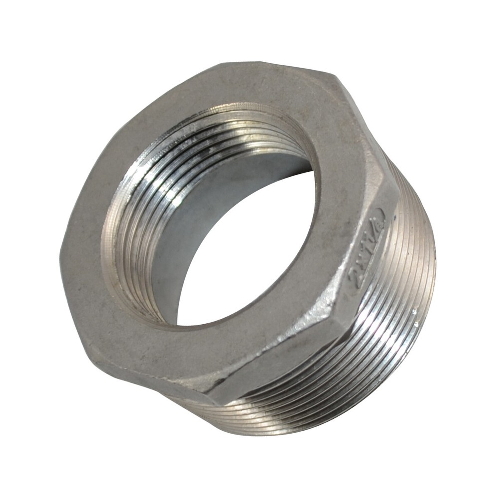 2" to 1-1/4" NPT threaded SS 304 HEX Reducing bush Pipe Reducer Fitting Adapter