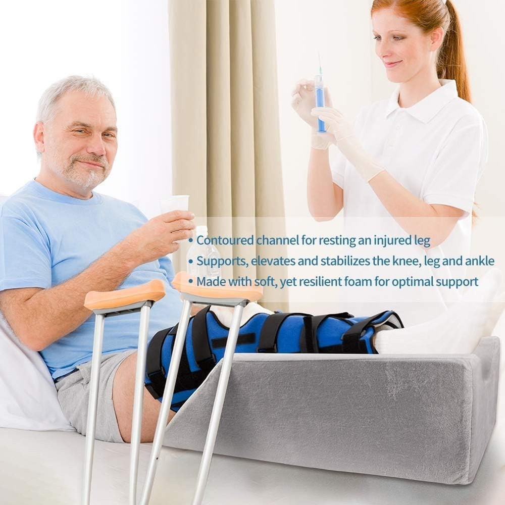 Memory Foam Leg Support Pillow – Compact Recovery Aid with Handles