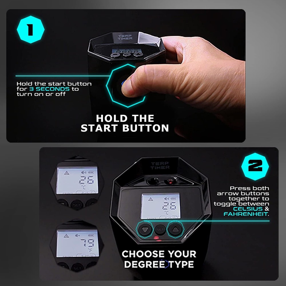 Octave Terp Timer Desktop Sensor Unit | Precision Temperature Control GlosyBlack