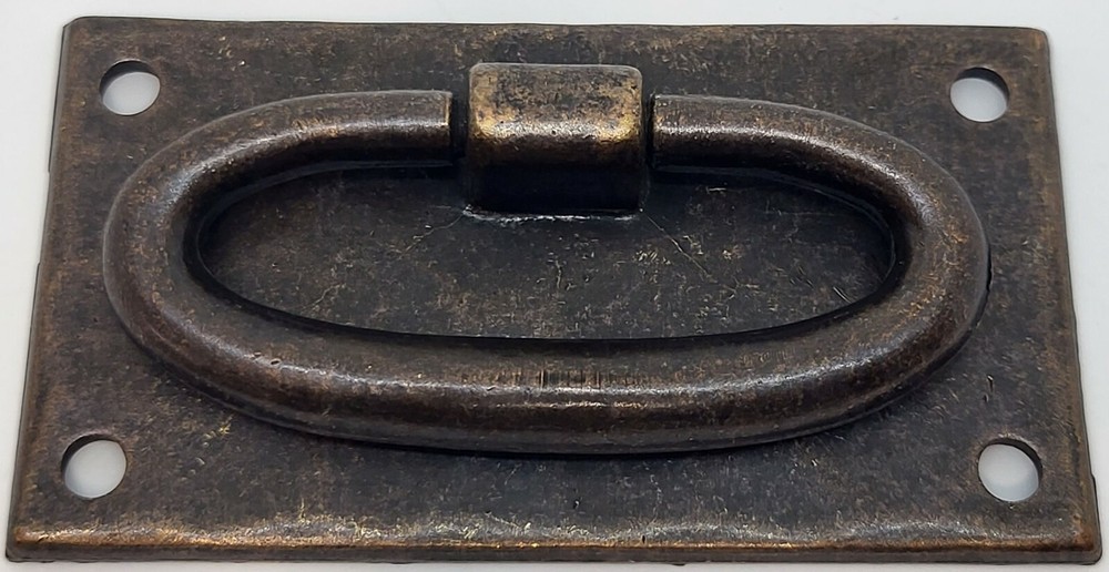 Horizontal Hammered DRAWER OVAL PULL Ring Forged Brass Mission handle copper rus