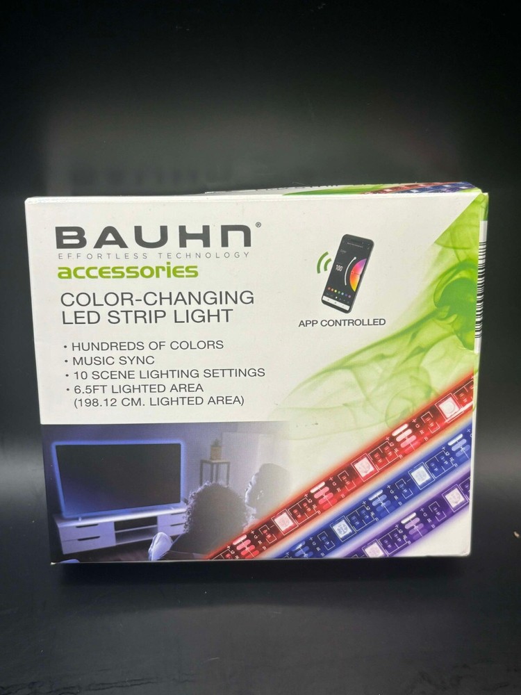 BAUHN COLOR CHANGING LED STRIP LIGHT 6.5 FT EACH PACKAGE, 10 SCENE LIGHT SETTING