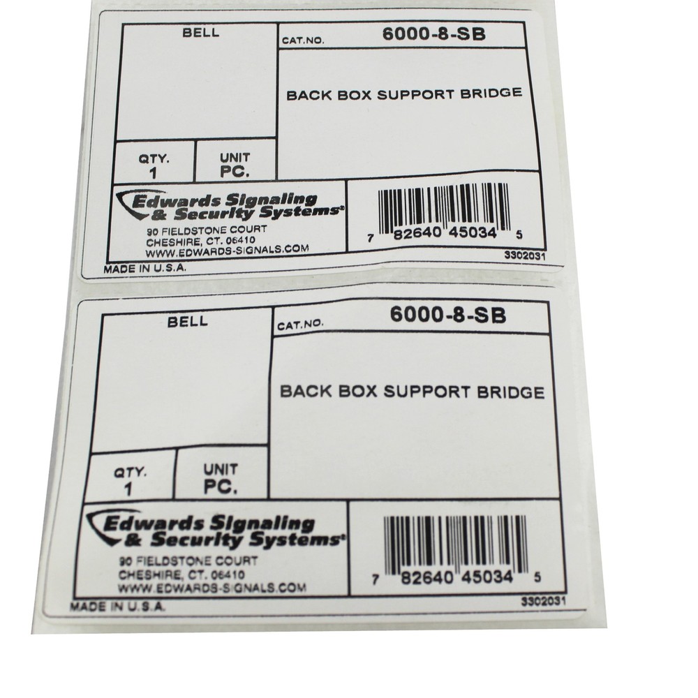 EDWARDS SIGNALING & SECURITY SYSTEMS 6000-8-SB BACK BOX SUPPORT BRIDGE