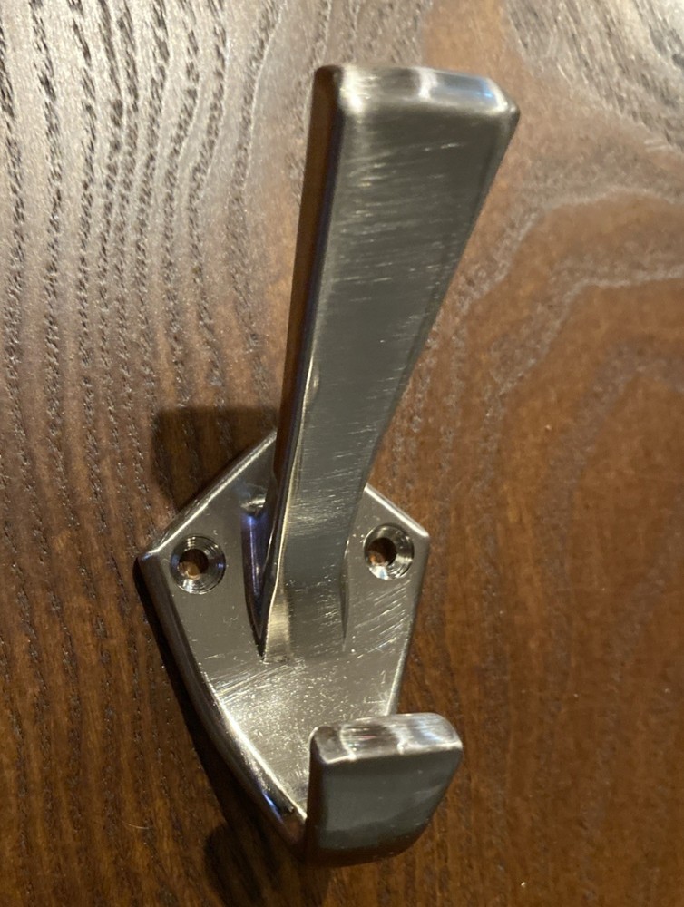 Hickory Coat, Robe Hook. Satin Finish. Classic, Modern Angular Square P25020-SN