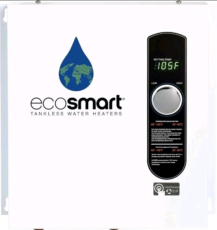 EcoSmart ECO 27 Tankless Water Heater, Electric, 27-kW - Quantity 1, 17 x 17 x 3