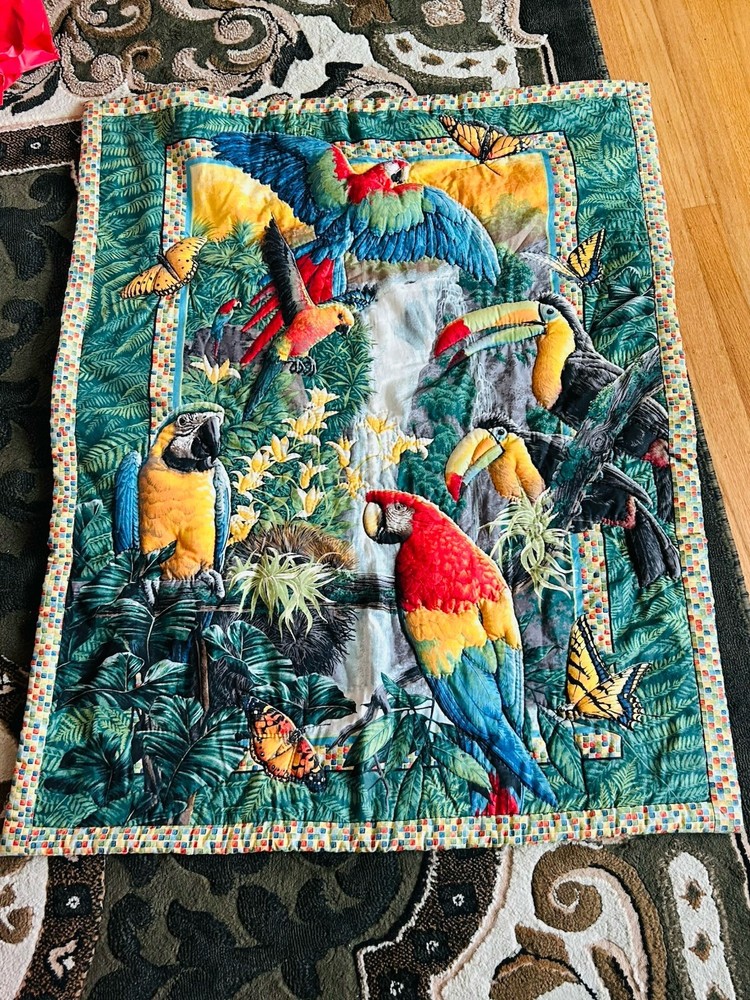 Handmade Quilted Tropical Wall Hanging