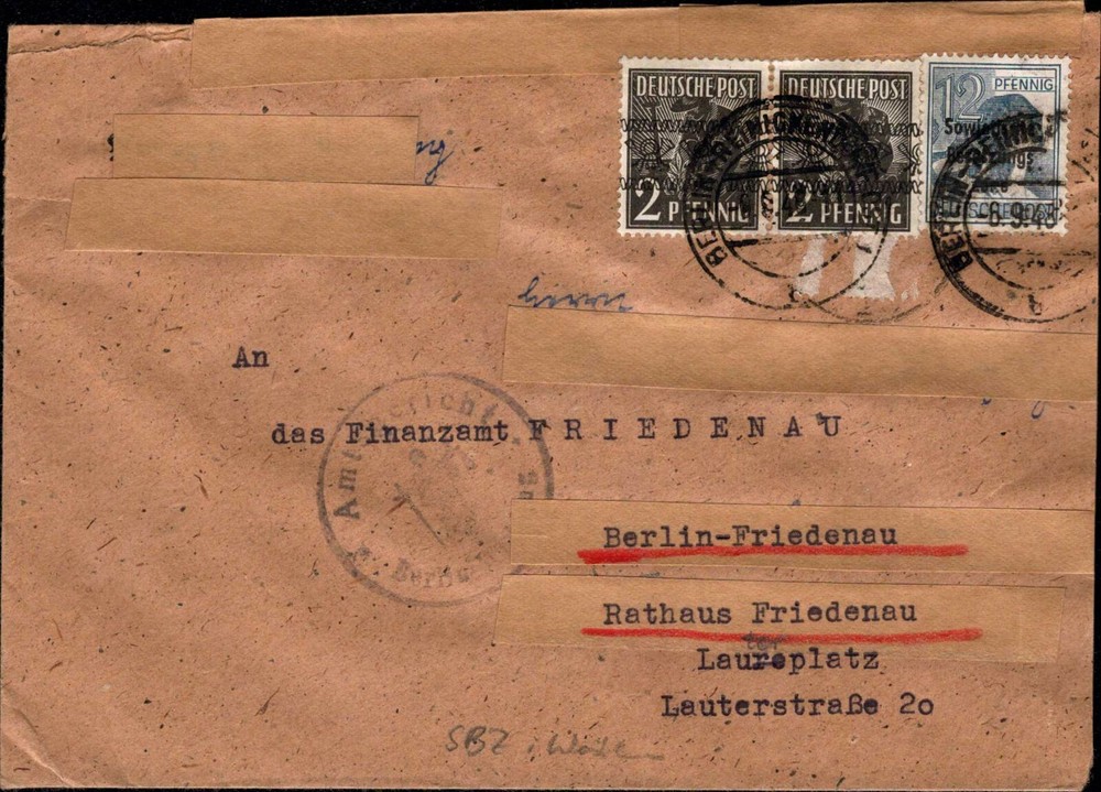 Berlin 1948, Precursor, Requirement, Postage Paid (#8619)