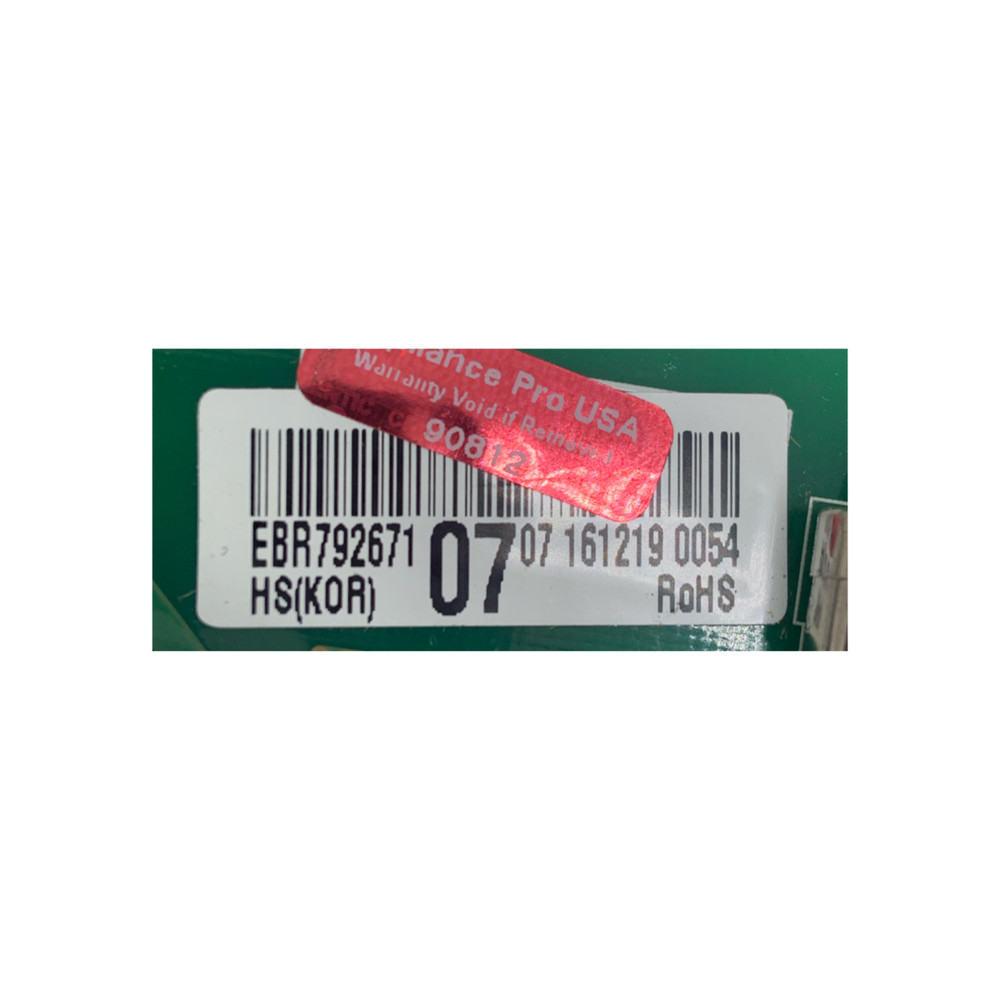 LG Refrigerator Control Board - Part Number EBR79267107