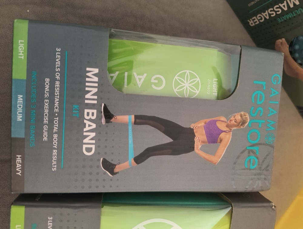 Gaiam Mini Band Kit And Strength And Flexibility Kit Both NIB