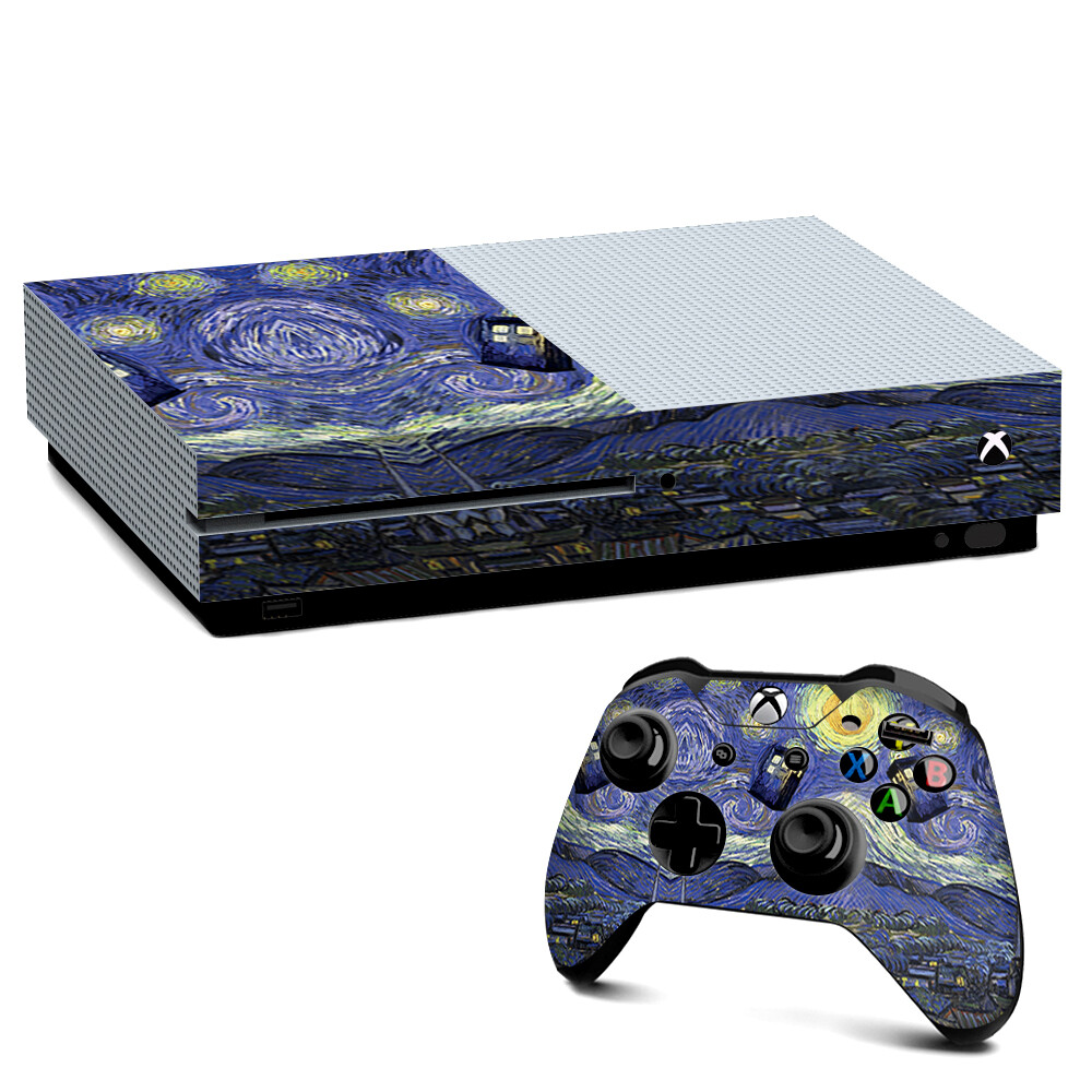 Xbox One S Console Skins Decal Wrap ONLY Tardis Starry Night