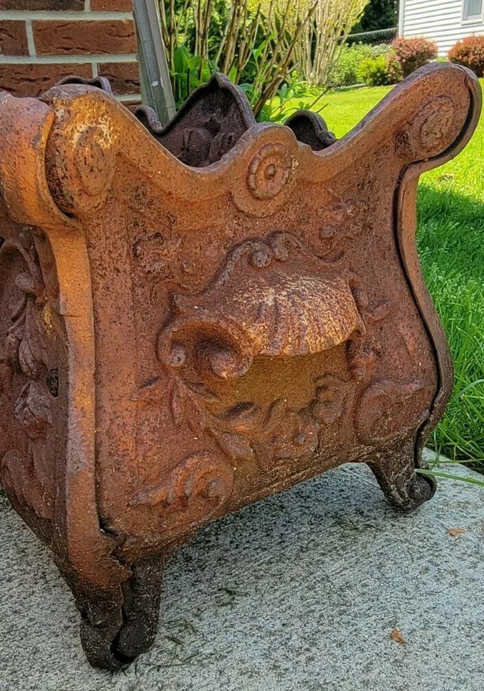 Victorian Cast Iron Urn French Garden Jardiniere Planter Rectangular