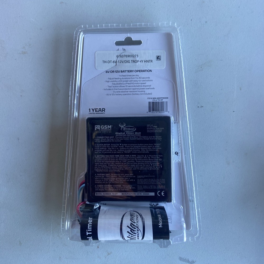 Wildgame Innovations 6V or 12V Digital Timer Controller TH-DT Game Feeder NEW