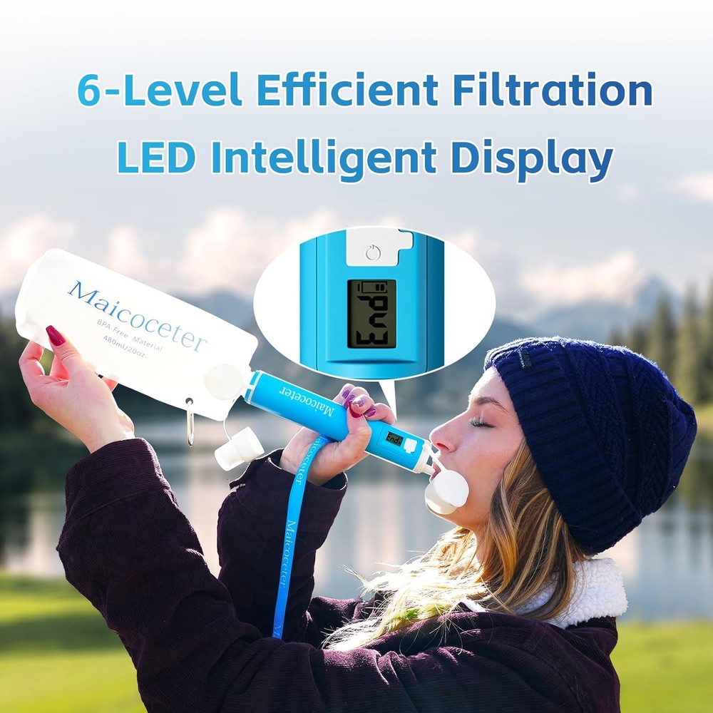 Gravity Water Filter Bag with Purifier