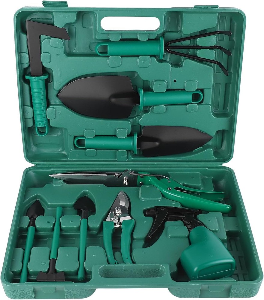Garden Tools Set 10 Piece - Hand Tool with Ergonomic & Durable blue