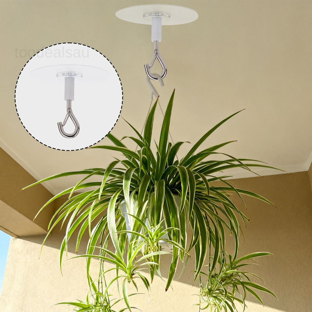 5pcs Strong Self Adhesive Ceiling Hooks, Heavy transparent, silver