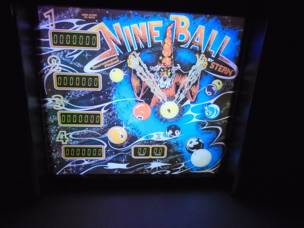 Stern Nine Ball Pinball Head LED Display light box