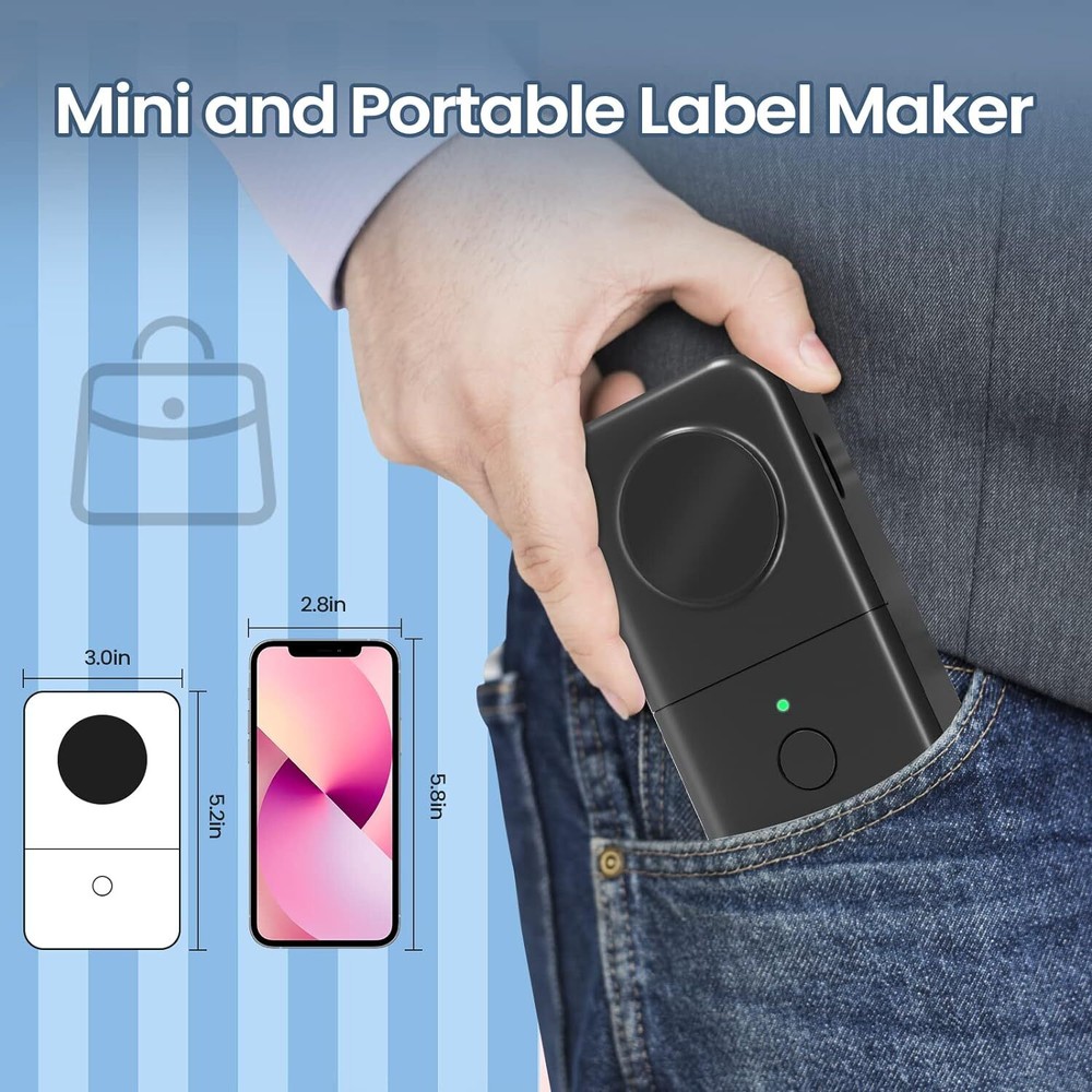 Label Maker Thermal Phomemo D30 Bluetooth Wireless Mini Portable Label Printer