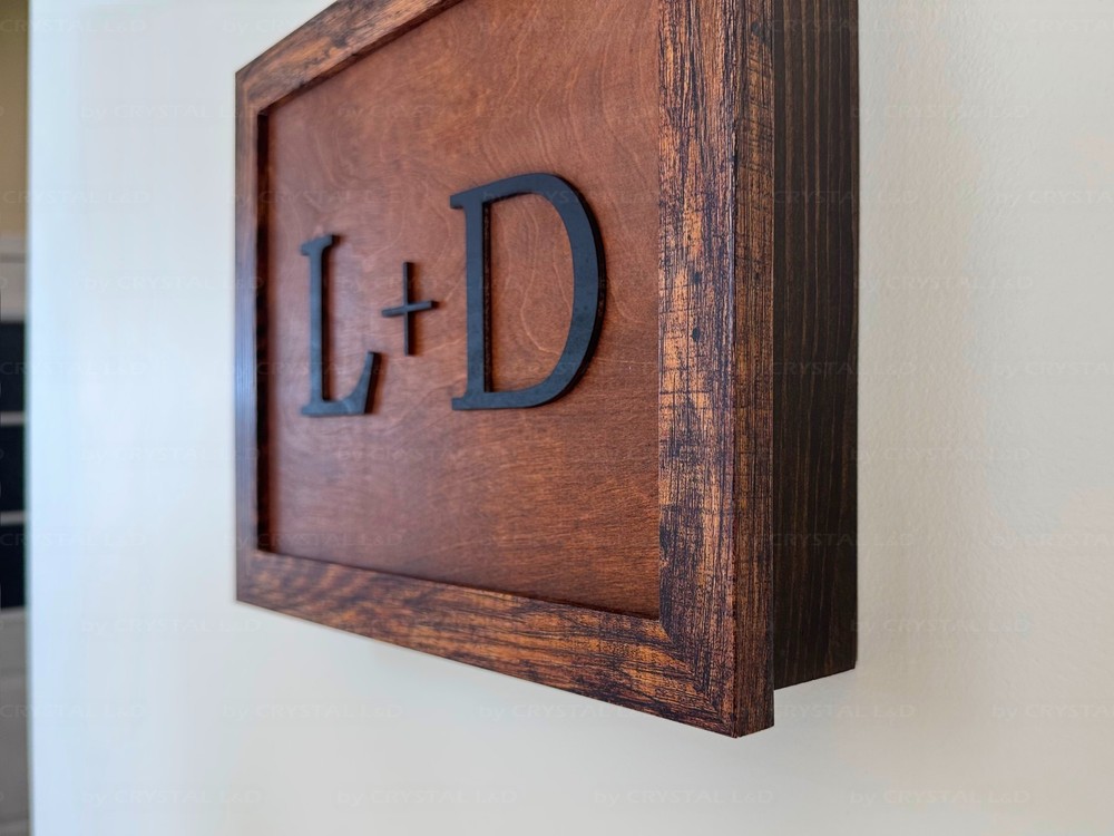 Hidden Gun Storage Wall Art – Personalized Concealment Case with 3D Initials