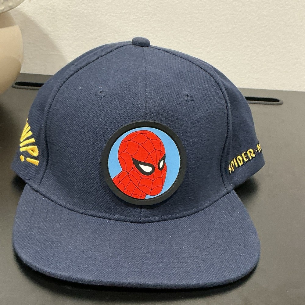 Marvel Spider-Man Lids Exclusive Snapback Hat Navy Blue Comic Panel Underbrim