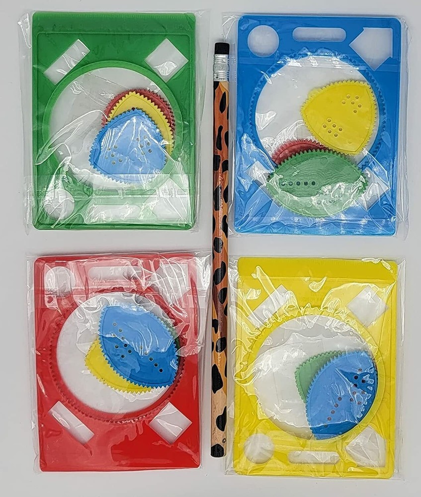 Solid Spiral Shape Plastic 4" Stencil Assortment (12 Pack) Ruller Drawing