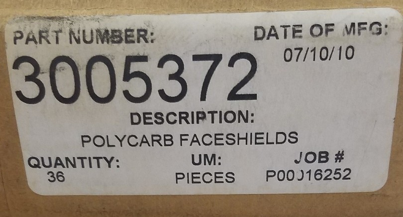Huntsman poly card faceshields 15-1/2 x 8