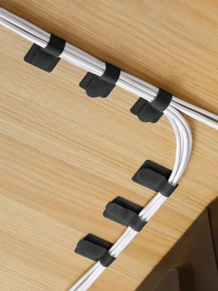 10pcs Hook & Loop Cable Organizer Straps – Wire Management for Home & Office