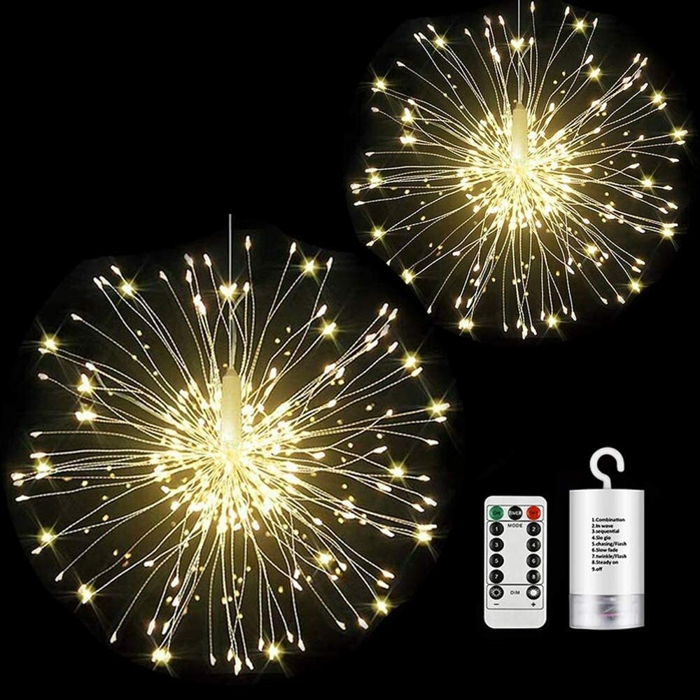 Firework LED String Lights 150LED Copper Wire Strip Fairy Light with Remote