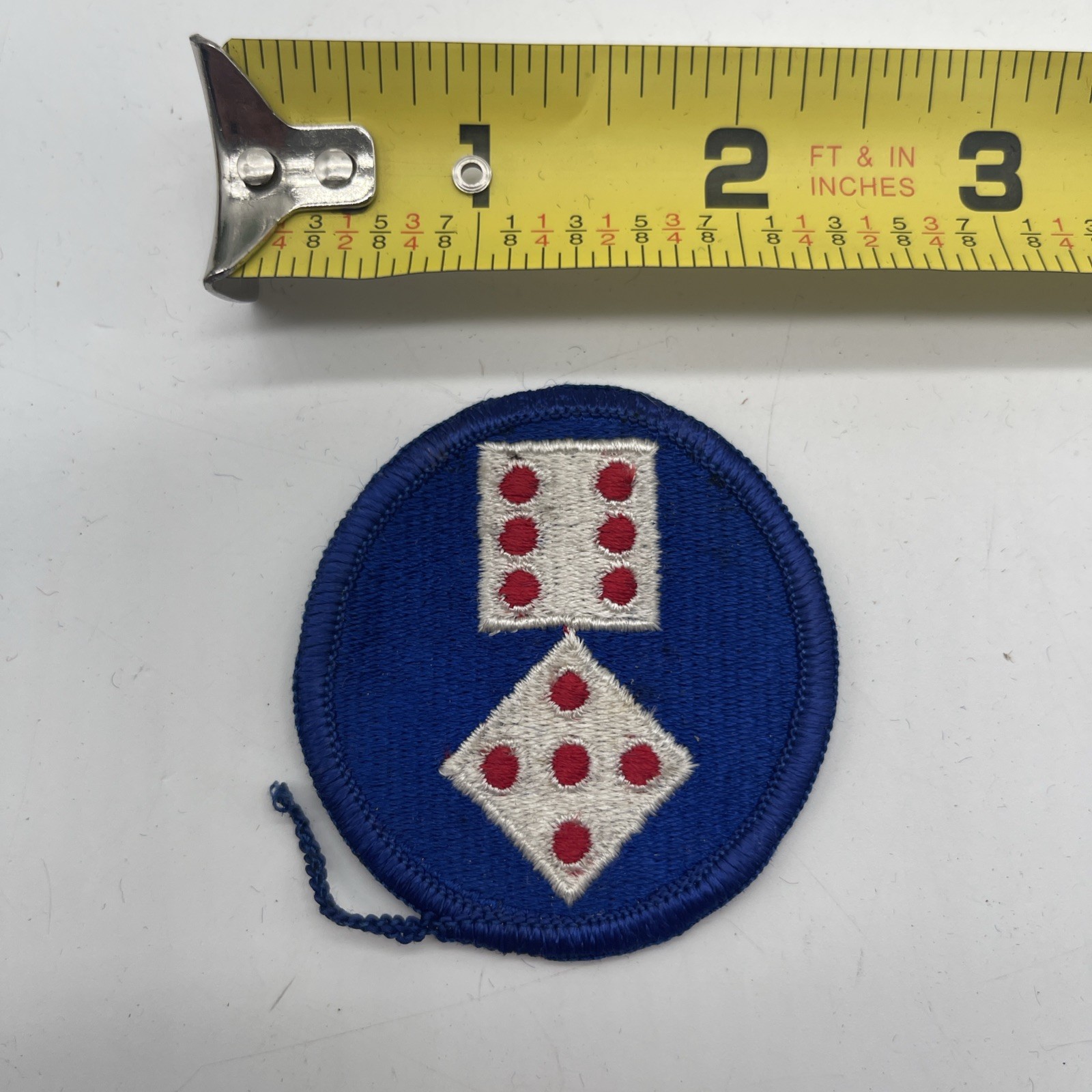 U.S. Military Army 11th Corps Patch Insignia Dice Red White Blue 2” Round Sew On