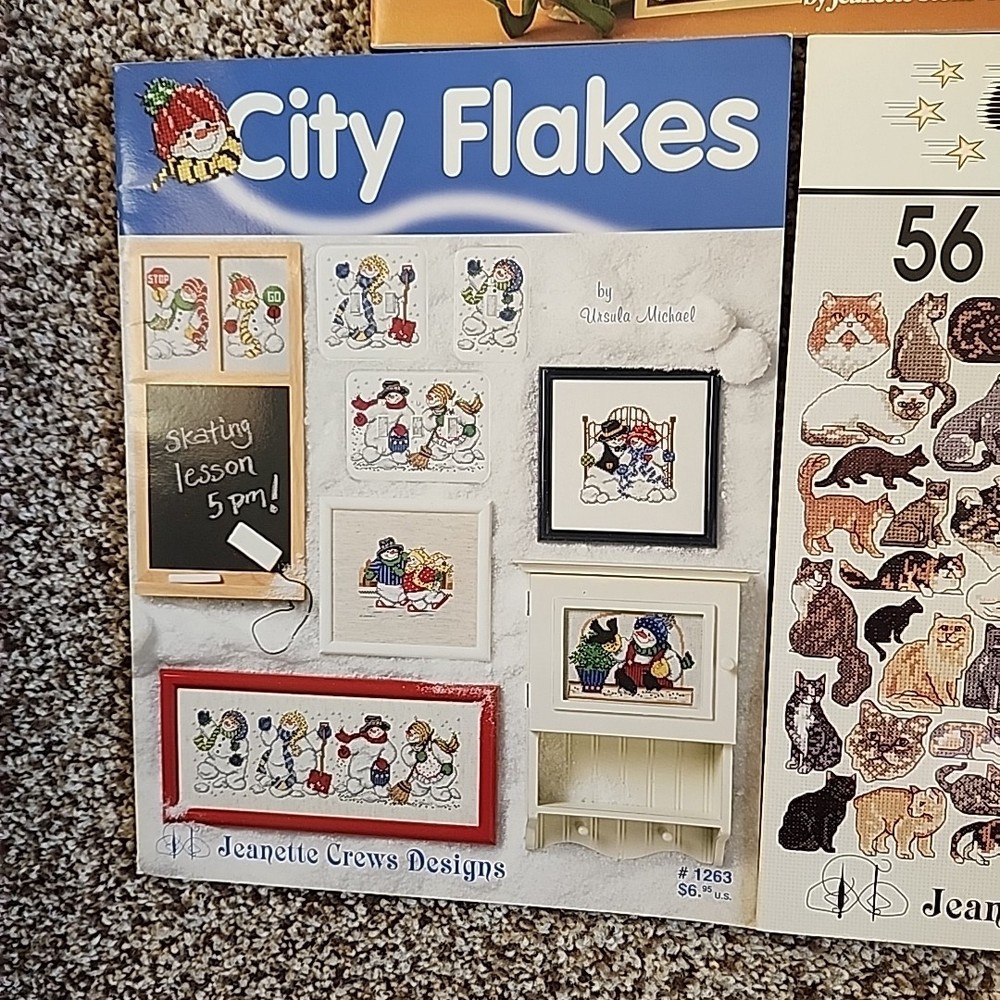 7 Jeanette Crew Designs Counted Cross Stitch Pattern Leaflets