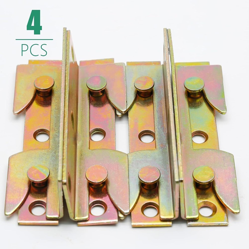 4 Set Bed Frame Rail Fitting Brackets Woodworking Connector Accessories Hardware