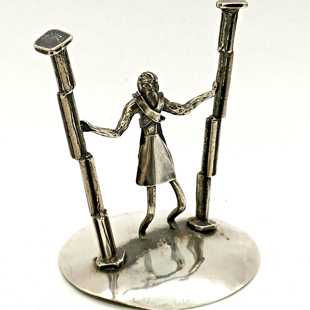 MINIATURE STATUE "SAMSON & PILLARS" HANDMADE SILVER MINIATURE FIGURINE