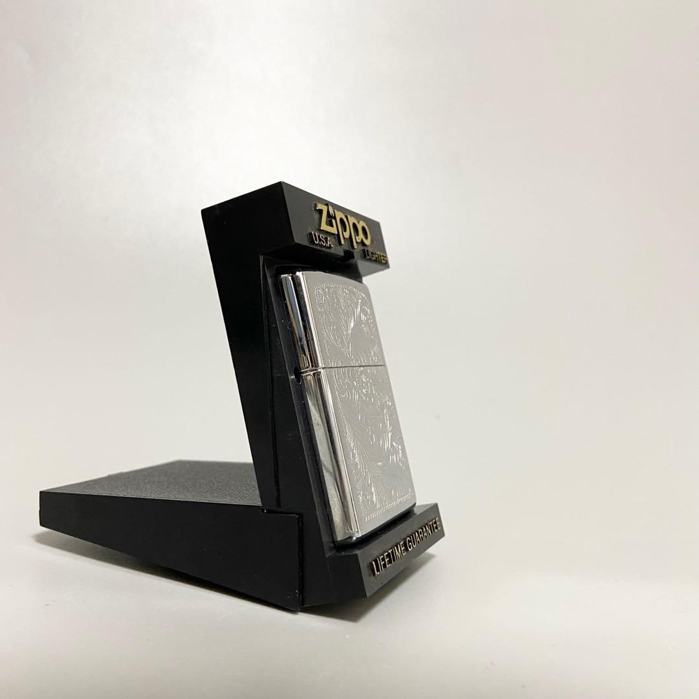 Zippo Mickey Silver Oil Lighter with Case Used