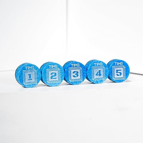 TIME Billiard Pool Cue Tip - 14mm/ Blue/Hardness Pack 10 TIME 4 (Medium Hard)