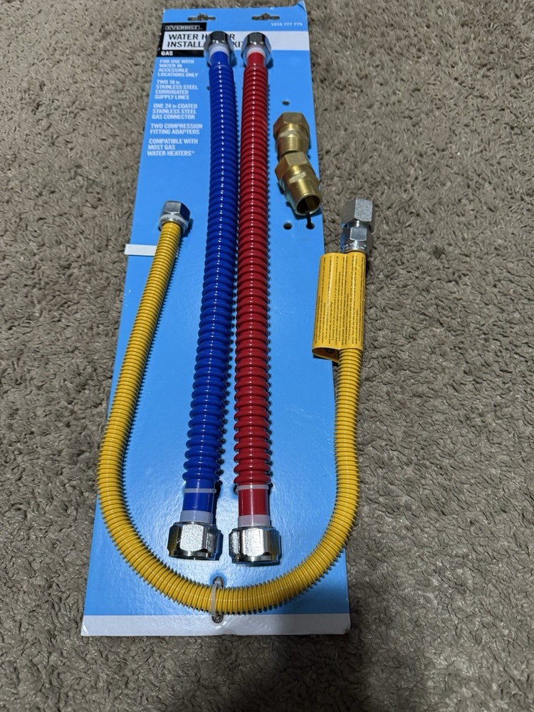 Everbilt Gas Water Heater Installation Kit Lead Free EBWC-07-18GKIT NEW