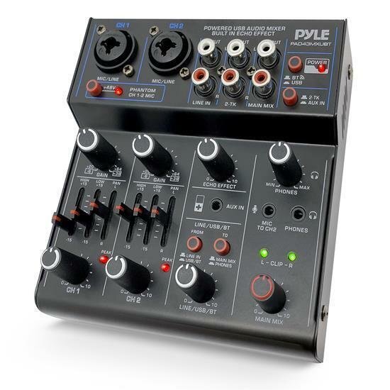 Pyle Professional Wireless DJ Audio - 4 Channel Bluetooth Controller Sound Mixer