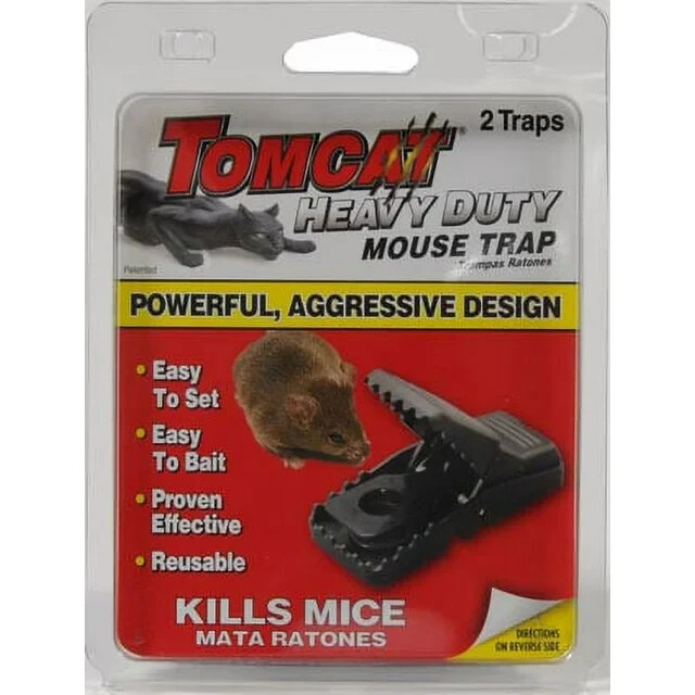 Tomcat Heavy Duty Mouse Traps 2 Pack Black  by Tomcat
